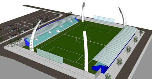 כך ייראה האצטדיון החדש (הדמיה באדיבות עיריית מגדל העמק)
